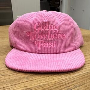 Ascot + Hart Pink Corduroy Hat “Going Nowhere Fast”